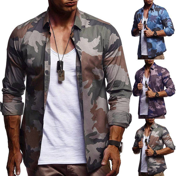 Men's camouflage long sleeve shirt